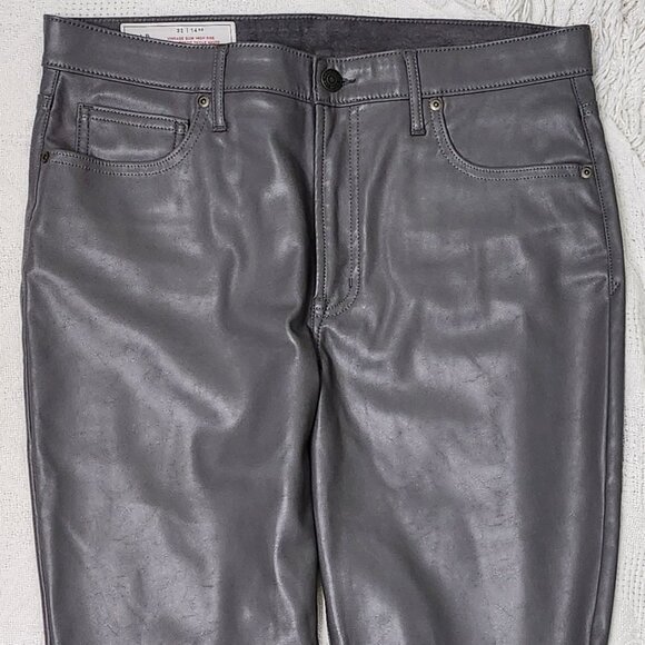 Grey Faux Leather Pants For Ladies - Picture 5 of 11